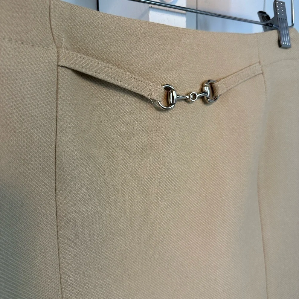 NWT H&M Tan Mini Skirt Women’s Size 4 Fall Silver Buckle